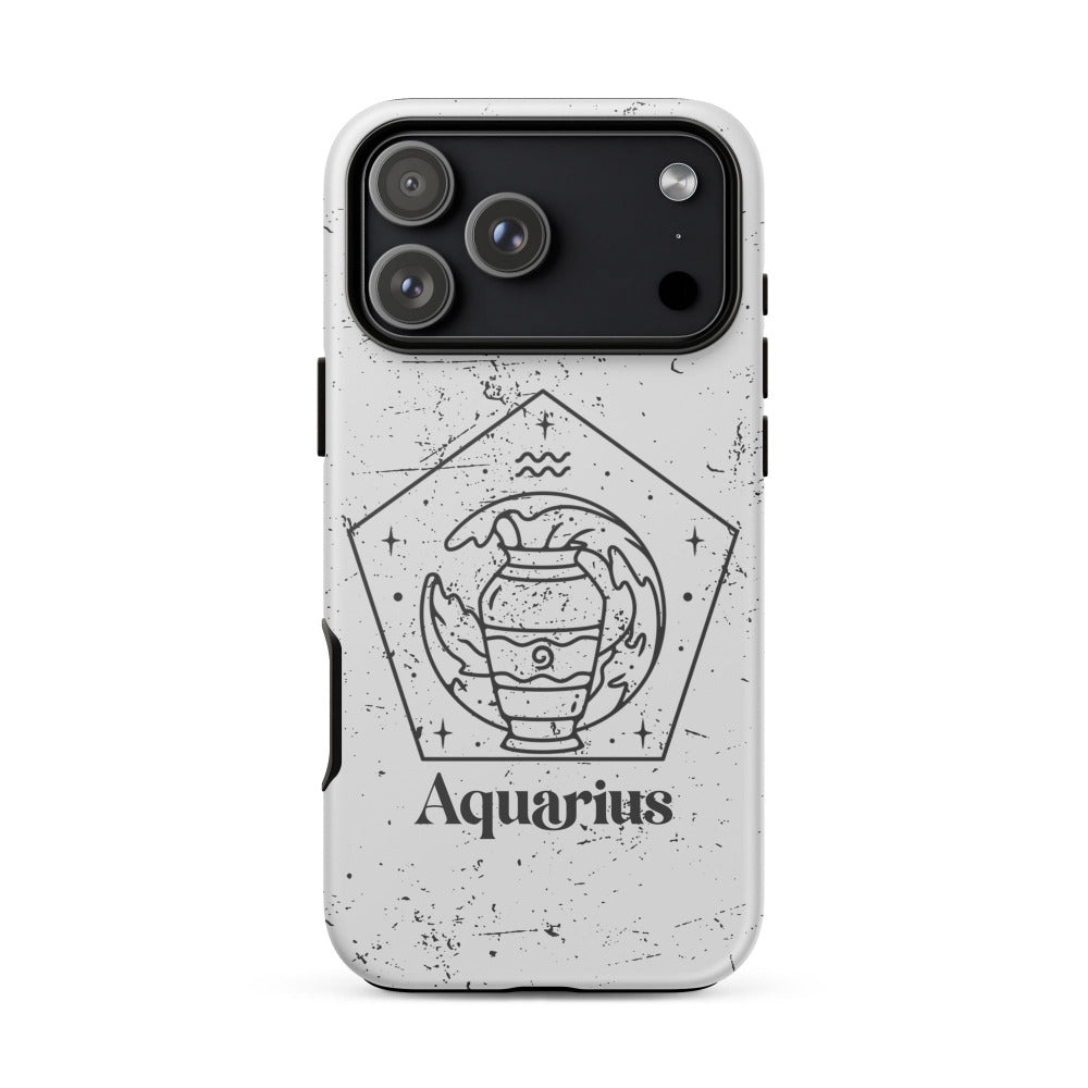 Aquarius Zodiac iPhone 17 Pro Max Tough Case - Matte Finish - https://ascensionemporium.net mockup